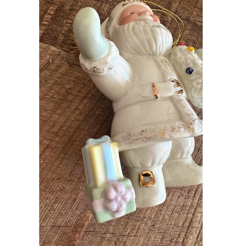 2005 Lenox Greetings From Santa Ornament 24K Gold Accent Cottagecore Home Decor - Picture 11 of 11